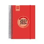 Agenda escolar 2023/2024 Finocam Espir Label E8 día por página Rojo