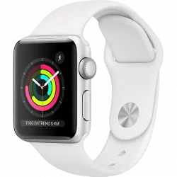 Apple Watch Series 3 GPS, 38 mm, Caja de Aluminio Plata, Correa Deportiva, Blanco