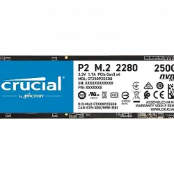 Disco duro SSD interno 250GB - Crucial CT250P2SSD8, 2100 MB/s , Negro