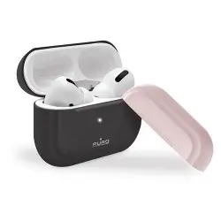 Funda de silicona Puro Gris + tapa blanco para Apple Airpods Pro