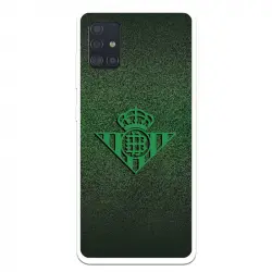 Funda Licencia Oficial Real Betis Balompié Escudo Verde Fondo Trama para Samsung Galaxy A51