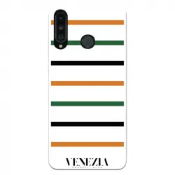 Funda Para Huawei P30 Lite Del Venezia Fondo Blanco Rayas - Licencia Oficial Venezia Football Club