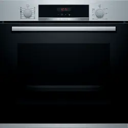 Horno - Bosch HRA574BS0, 71 l, Integrable, Pirolítico, Función vapor, 8 funciones, Acero inoxidable