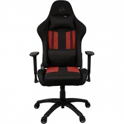 Silla gaming - Corsair TC100 Relaxed, Transpirable, Reposabrazos 2D, Inclinación 160°, Rojo y carbón