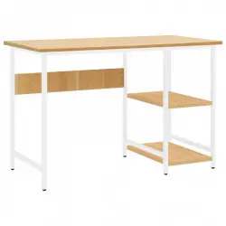 VidaXL Escritorio para Ordenador MDF/Metal Blanco/Roble 105x55x72cm