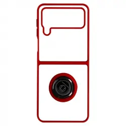 Avizar Funda Bimaterial Anillo Metálico Rojo para Samsung Galaxy Z Flip 4