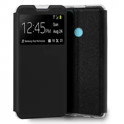 Cool Funda Flip Cover Liso Negro para Realme C21