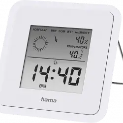 Estación meteorológica - Hama TH50, Reloj, Calendario, Despertador, Higrómetro, Blanco