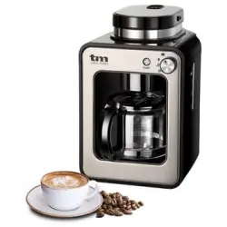 Mini Cafetera De Goteo 4 Tazas Tm Electron Con Molinillo 600w Cromado