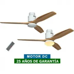 Ventilador De Techo Con Luz Casafan 93132323 Aerodynamix Eco 132 We Madera Natural/ Blanco