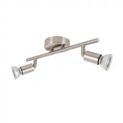 Efectoled Lámpara De Techo Orientable De Metal Oasis 2 Focos Plata Plata