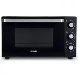 H.koenig Fo30, Mini Horno - 1500 W, 30 Litros, Acero Inoxidable, Negro [clase De Eficiencia Energética A]