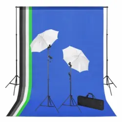 Set Estudio Fotográfico Con Telones De Fondo, Focos Y Paraguas Vidaxl