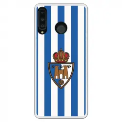 Funda Oficial Escudo S.d. Ponferradina Fondo Rayas Azules Y Blancas Para Huawei P30 Lite