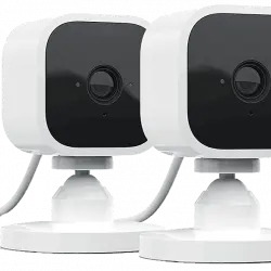 Cámara de vigilancia IP - Amazon Blink Mini, Pack 2, Full HD, 1080p, Detección movimiento, Alexa, Blanco