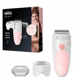 Depiladora - Braun Silk-Épil 5 5-620, Tecnología Micro-Grip con 28 pinzas, Wet&Dry, Rosa