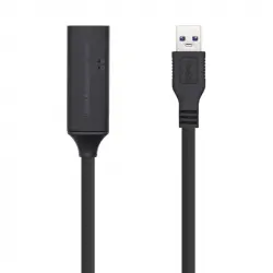 Aisens Cable Alargador USB 3.0 Tipo A Macho/Hembra con Amplificador 5m Negro