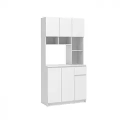 Aparador De Cocina Nizali 1 Cajón 89.6x39.9x181.4 Cm Color Blanco Venta-unica
