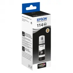 Epson - Botella de tinta original Epson EcoTank 114 negro foto (T07B140).