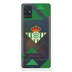 Funda Licencia Oficial Real Betis Balompié Escudo Fondo Transparente para Samsung Galaxy A51