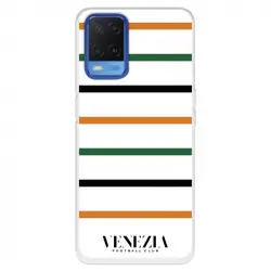 Funda Para Oppo A54 4g Del Venezia Fondo Blanco Rayas - Licencia Oficial Venezia Football Club