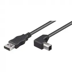 Goobay Cable Impresora Acodado USB 2.0 Tipo A/B Macho/Macho 1m Negro