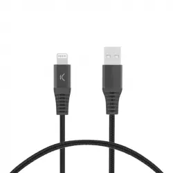 Ksix Cable de Carga Trenzado USB-A a USB-C Carga Ultra Rápida 2m Negro