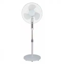 Ventilador De Pie Etesio, Oscilante, 40w, Silencioso, 3 Aspas Blancas, 3 Velocidades, Color Blanco