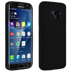 Avizar Funda Protectora de Silicona y Policarbonato Protección Total Negra para Samsung Galaxy S7 Edge