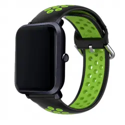 Cool Correa Universal Goma Negro-Verde 20mm para Amazfit Bip/GTS/Bip Lite/Huawei/Samsung/Cool Oslo