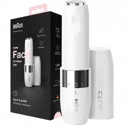 Depiladora facial - Braun Face Mini Rasuradora FS1000, Rápida Y Suave, Fácil De Llevar, Con Luz, Blanca