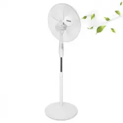 Duronic Fn30 Ventilador De Pie Con Hélice De 45cm Y 60w - Oscilante - 3 Velocidades - Altura Regulable De 119 Cm A 127 Cm - Ventilador De Pedestal