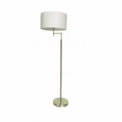 Fabrilamp Pie De Salón Centauri 1xe27 Cuero Pantalla Beige Lector 3w 4000k