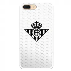 Funda Licencia Oficial Real Betis Balompié Escudo Negro Fondo Red para iPhone 7 Plus