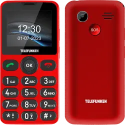 Móvil - Telefunken S415, Rojo, 32MB RAM, 800 mAh, Bluetooth, Teclas grandes