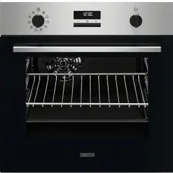 Horno - Zanussi ZOPXE5X1, 57 l, Multifunción, Pirolítico, 59.4 cm, Pantalla LED, Control mecánico, Gris