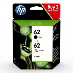 HP - Pack De Dos Cartuchos De Tinta Origial 62 Negro / Tricolor (N9J71AE)