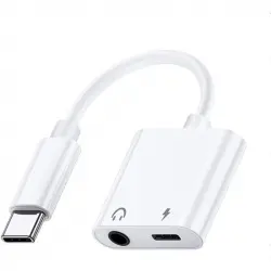 Smartek ADA-TCJC Adaptador Dual USB-C a 3.5mm+Carga