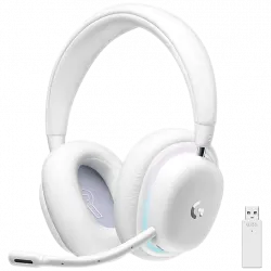 Auriculares gaming - Logitech G735, Aurora Collection, Inalámbricos, Bluetooth, Lightspeed, Lightsync RGB, PC, Móvil, Blanco