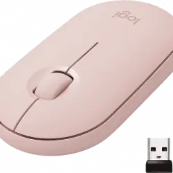 Ratón inalámbrico - Logitech M350, Para PC, Mac, Linux, Bluetooth, Receptor nano-USB, Óptico, Rosa