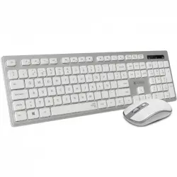 Subblim Ergo Combo Teclado + Ratón Inalámbrico Plata/Blanco