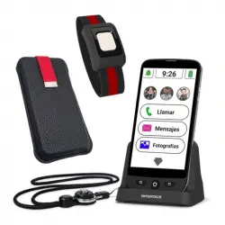 Swissvoice S510-C Teléfono Smartphone Fácil de Usar para Personas Mayores con Pulsera SOS y Funda