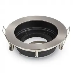 V-Tac Aro Empotrable para Bombillas GU10 100x45mm Niquel