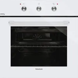 Horno - Taurus HM665WHM, 69 L, Encastrable, Limpieza por vapor, Cristal blanco, 6 funciones de cocción, Blanco