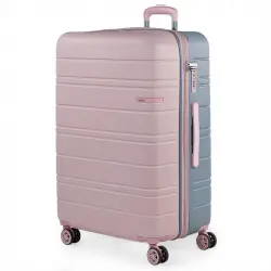 Maleta Grande San Marino En Abs Extensible Con Capacidad De 113l Con Tsa, Color Rosa-plata