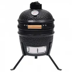 VidaXL Kamado Barbacoa con Ahumador 56cm Negra