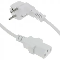 Bematik Cable de Alimentación IEC-60320 C13 a Schuko Macho 3m Blanco