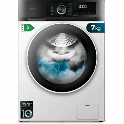 Lavadora carga frontal - Cecotec Bolero DressCode 7500 Inverter A, 7 kg, 1400 rpm, Motor Plus, Lavado con vapor, White