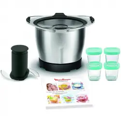 Moulinex XF387E10 Set Accesorios Bol Mini + 4 Tarros para Bebé + 20 Recetas para Cuisine Companion