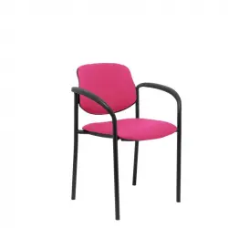 Piqueras y Crespo Villalgordo Silla Fija Similpiel Rosa Chasis con Brazos Negro